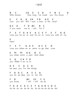 I Will 钢琴字母谱由 The Beatles - 编曲 Gemten Churhy