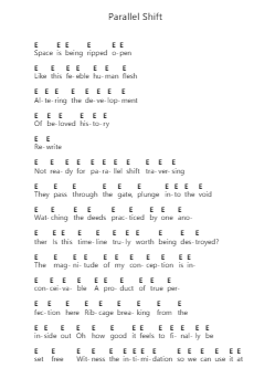 Parallel Shift Piano letter notes by Rings of Saturn - Arr.Willneil