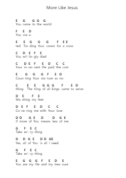 More Like Jesus ピアノの音符 by Passion - Arr.Stanthy