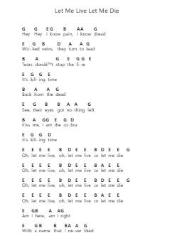 Let Me Live Let Me Die Nota surat piano oleh Des Rocs - Arr.Hudvic Nolip