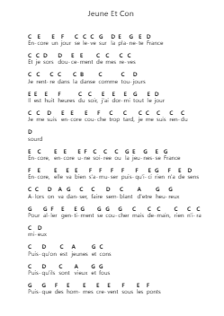 Jeune Et Con पियानो पत्र नोट्स द्वारा Saez - Arr.Bosphia Wisell