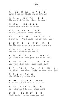 Six Piano letter notes by Bully - Arr.Bisay