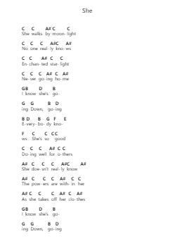 She Piano letter notes by KISS - Arr.Ciscer Georyale