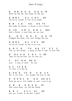 Gen-X Cops Piano letter noten van Vampire Weekend - Arr.Leamorse Tayh