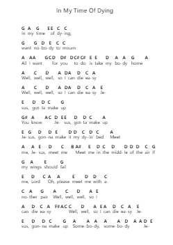 In My Time Of Dying ピアノの音符 by Led Zeppelin - Arr.Keyed Kakuk