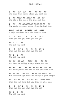 Girl U Want पियानो पत्र नोट्स द्वारा Devo - Arr.Fanses Tabyoung