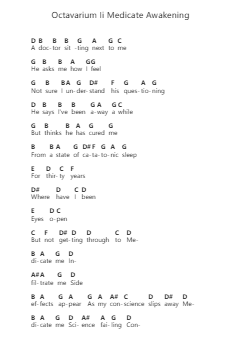 Octavarium Ii Medicate Awakening Piano letter notes by Dream Theater - Arr.Hodhill