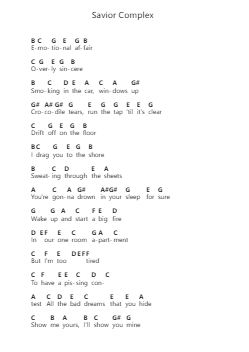 Savior Complex Piano letter noten van Phoebe Bridgers - Arr.Alickthodore