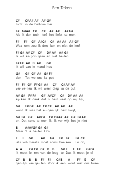 Een Teken Piano letter noten van Froukje - Arr.Ruxia