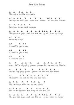 See You Soon Piano letter notes by Chelsea Grin - Arr.Chamberg