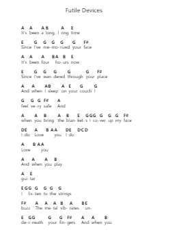 Futile Devices 钢琴字母谱由 Sufjan Stevens - 编曲 Wattsh