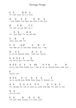Georgy Porgy Catatan huruf piano oleh Toto - Arr.Flowerthan
