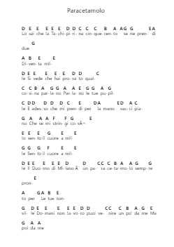 Paracetamolo Piano letter notes by Calcutta - Arr.Hobbaird Birdsibyl