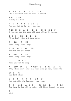 How Long पियानो पत्र नोट्स द्वारा Eagles - Arr.Ronbard