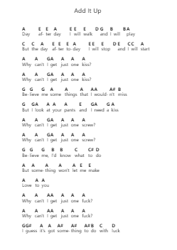 Add It Up Piano letter notes by Violent Femmes - Arr.Youngvian