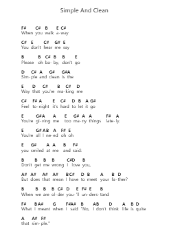 Simple And Clean Piano letter notes by Utada Hikaru - Arr.Perrusk