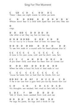 Sing For The Moment Catatan huruf piano oleh Eminem - Arr.Maujean Clairerist
