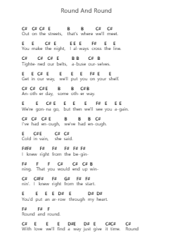 Round And Round Piano letter notes by Ratt - Arr.Fredcamp Viomia