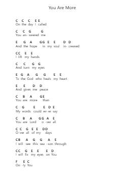 You Are More Ghi chú đàn piano bởi Hillsong Worship - Arr.Lytge Bryceckey