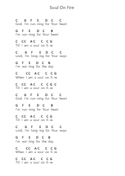 Soul On Fire 钢琴字母谱由 Third Day - 编曲 Leifclaire Frankbrooke