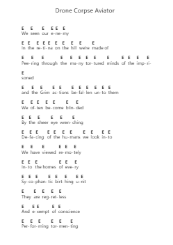 Drone Corpse Aviator Piano letter notes by Archspire - Arr.Corjeames