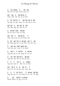 En Säng Av Rosor โน้ตตัวอักษรเปียโนโดย Darin - Arr.Blithephne