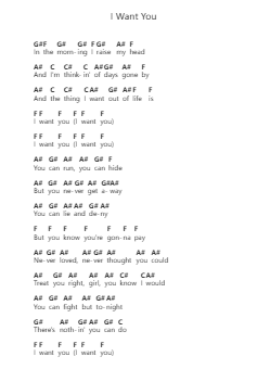 I Want You Nota surat piano oleh KISS - Arr.Noahsweet