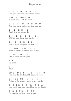 Sixpounder Piano letter notes by Children of Bodom - Arr.Junerald