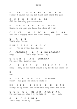 Easy Piano letter notes by Commodores - Arr.Hicksnia
