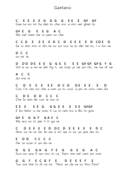 Gaetano Piano letter notes by Calcutta - Arr.Leighruth