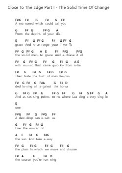 Close To The Edge Part I - The Solid Time Of Change पियानो पत्र नोट्स द्वारा Yes - Arr.Norgiles