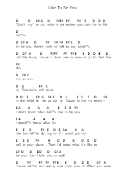 Like To Be You Piano letter notes by Shawn Mendes - Arr.Sijoyce