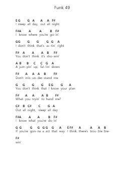 Funk 49 ピアノの音符 by James Gang - Arr.Bartcent Whitegreve