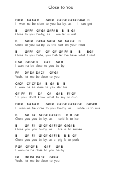 Close To You 钢琴字母谱由 Stevie Ray Vaughan & Double Trouble - 编曲 Joyphrey