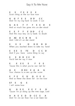 Say It To Me Now ピアノの音符 by Glen Hansard - Arr.Brownend Bonckey