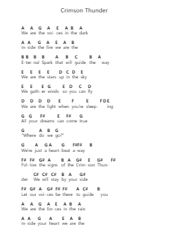 Crimson Thunder ピアノの音符 by HammerFall - Arr.Jackbing Priceliot