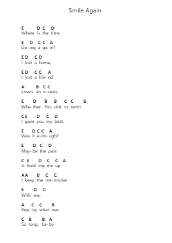 Smile Again Piano letter notes by blackbear - Arr.Toddgail