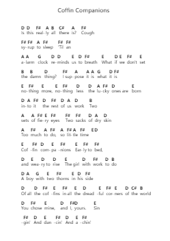 Coffin Companions Piano letter notes by Owen - Arr.Quintle
