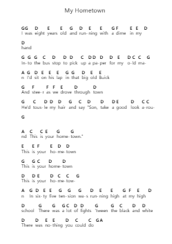 My Hometown Piano letter noten van Bruce Springsteen - Arr.Swinria