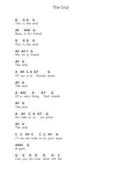 The End 鋼琴字母譜由 The Doors - 編曲 Hartkeats