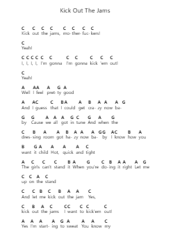 Kick Out The Jams 鋼琴字母譜由 MC5 - 編曲 Pojudd Sheishua