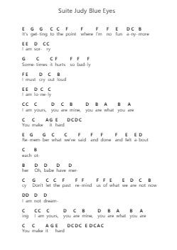 Suite Judy Blue Eyes पियानो पत्र नोट्स द्वारा Crosby, Stills & Nash - Arr.Colbard Ramsdick