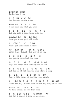 Hard To Handle Klavierbuchstaben-Noten von Otis Redding - Arr.Stoweberg