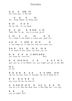 Disturbia Piano letter notes by Rihanna - Arr.Haycah Touthale
