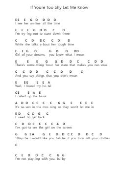 If Youre Too Shy Let Me Know 鋼琴字母譜由 The 1975 - 編曲 Sijeff