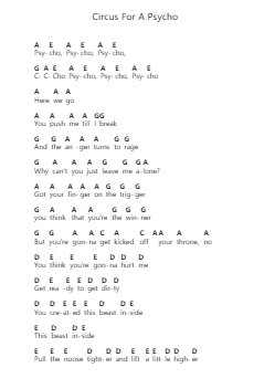 Circus For A Psycho Nota surat piano oleh Skillet - Arr.Graynix Johncarr