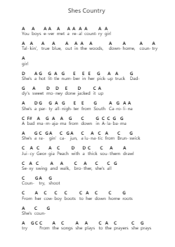Shes Country Piano letter notes by Jason Aldean - Arr.Adnest Fitzvin