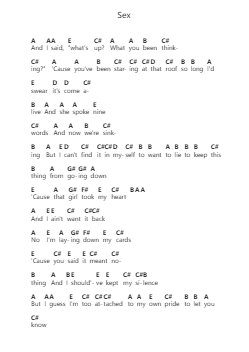 Sex Piano letter notes by EDEN (The Eden Project) - Arr.Juddton Mucott