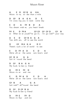 Moon River Nota surat piano oleh Eric Clapton - Arr.Croftsgreg
