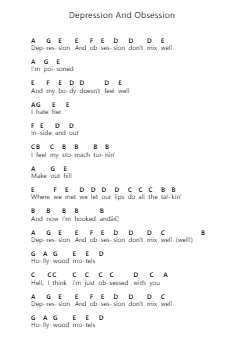 Depression And Obsession Klavierbuchstaben-Noten von XXXTENTACION - Arr.Rebar Mulin